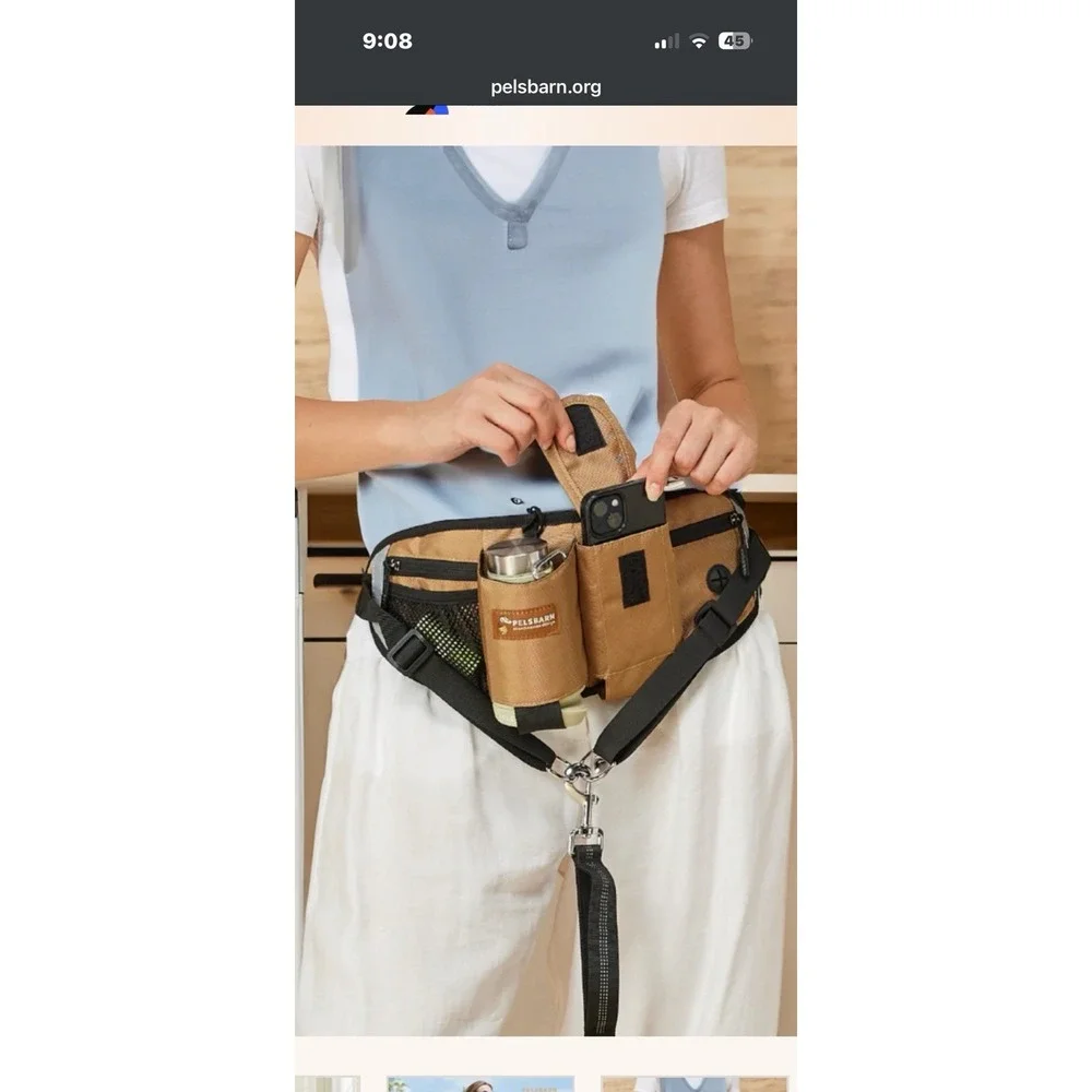 Dog Treat Training Pouch Bag/PELSBARN Pocket Waist Belt Fanny Pack Walking